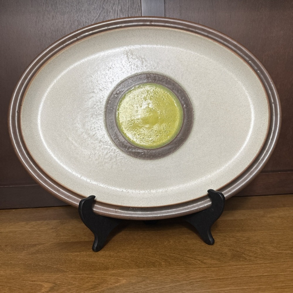 Denby Potter's Wheel Gold Yellow Oval Platter 13.5" Stoneware Vintage